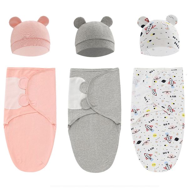 blankets swaddling 100 cotton baby swaddle blanket wrap hat set for infant adjustable born 0 6 month l230731 
blankets swaddling 100 cotton baby swaddle blanket wrap hat set for infant adjustable born 0 6 month l230731