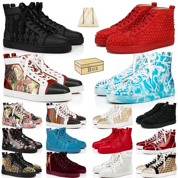 2023 og original luxury brand christians red bottoms high cut with spikes platform shoes designer sneakers luxurys womens mens loafers fashi, Black
2023 og original luxury brand christians red bottoms high cut with spikes platform shoes designer sneakers luxurys womens mens loafers fashi, Black