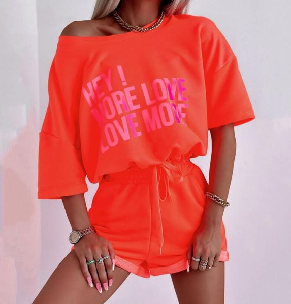 women's tracksuits 023 spring/summer fashion sports women's two piece set short sleeve letter printing shorts women's set, Gray
women's tracksuits 023 spring/summer fashion sports women's two piece set short sleeve letter printing shorts women's set, Gray