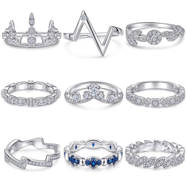 band rings jewelry s925 silver rings women's simple index finger rings zircon tail rings jz020