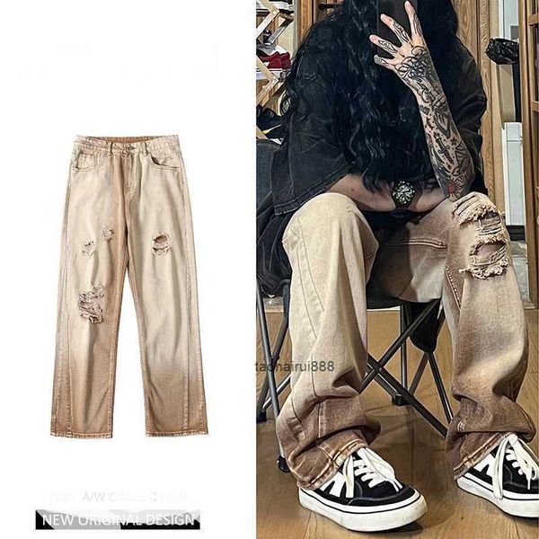 high street antique style made old washed and distressed jeans men's summer fashion brand ins loose straight leg long pants, Blue
high street antique style made old washed and distressed jeans men's summer fashion brand ins loose straight leg long pants, Blue