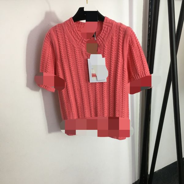 322 2023 spring brand same style sweater short sleeve crew neck pullover fashion womens clothes womens 20236079, White;black 
322 2023 spring brand same style sweater short sleeve crew neck pullover fashion womens clothes womens 20236079, White;black