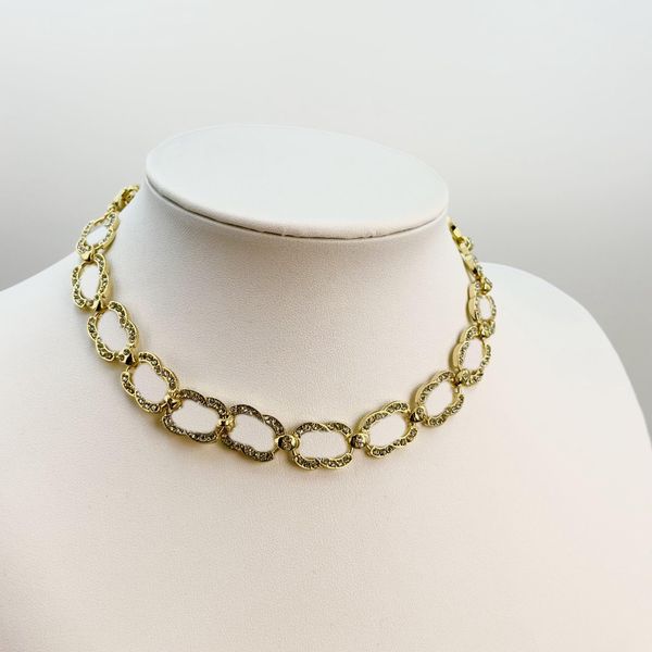 2color luxury women designer double letter necklace choker chain crystal rhinestone 18k gold plated stainless steel necklaces wedding jewelr, Silver
2color luxury women designer double letter necklace choker chain crystal rhinestone 18k gold plated stainless steel necklaces wedding jewelr, Silver