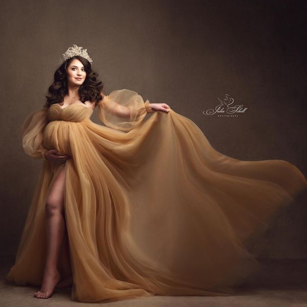 strapless gold tulle prom dresses for pregnant women front slit pshoot gown with detachable sleeves party vestido de novia, Black
strapless gold tulle prom dresses for pregnant women front slit pshoot gown with detachable sleeves party vestido de novia, Black