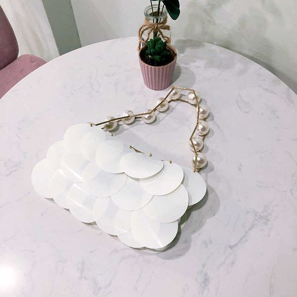 leisure pearl beaded round bag platinum sequin handmade handbag female 230731
leisure pearl beaded round bag platinum sequin handmade handbag female 230731