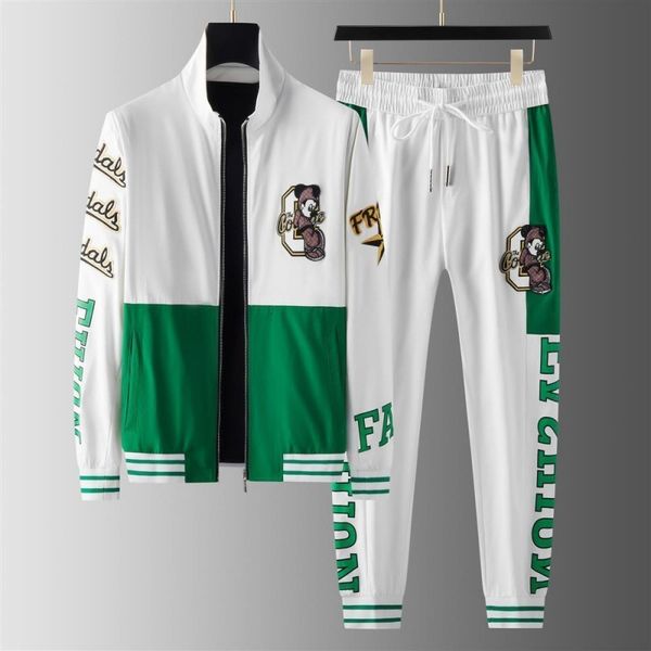 mens tracksuits two piece set fashion cartoon embroidery stand collar jacket long pant winter casual pattern print suit men streetwear 23073, Gray
mens tracksuits two piece set fashion cartoon embroidery stand collar jacket long pant winter casual pattern print suit men streetwear 23073, Gray