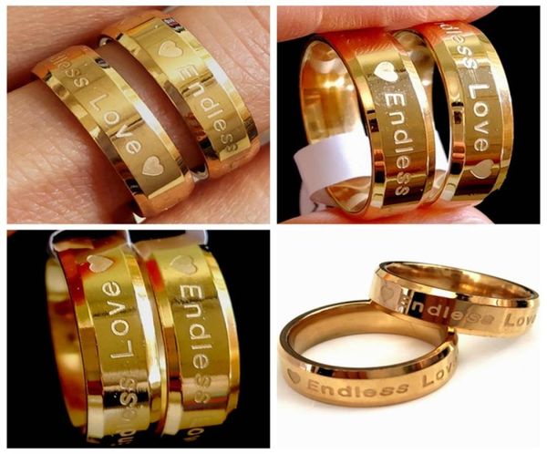 30pcs wedding 6mm coulpe lovers endless love heart stainless steel gold ring engagement jewelry anniversary gift whol1524005, Slivery;golden
30pcs wedding 6mm coulpe lovers endless love heart stainless steel gold ring engagement jewelry anniversary gift whol1524005, Slivery;golden