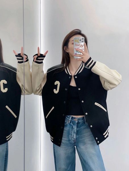 womens jackets 152115 fashion classic trendy luxury design early autumn letter embroidered leather sleeves fleece baseball jacket coat c4 23, Black;brown
womens jackets 152115 fashion classic trendy luxury design early autumn letter embroidered leather sleeves fleece baseball jacket coat c4 23, Black;brown