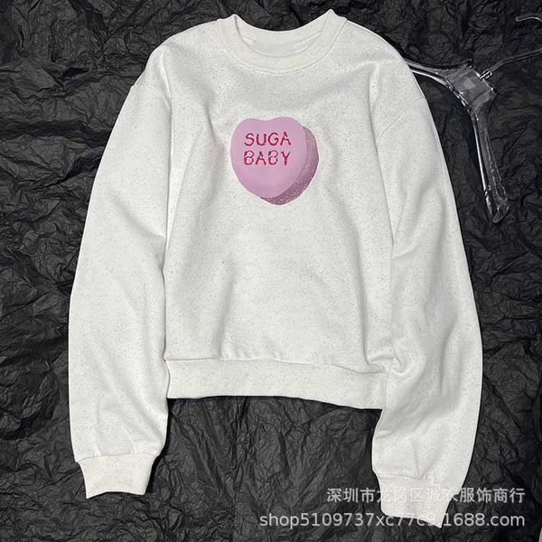 2023 early autumn new all over sweetheart baby loose sweater unisex, Black 
2023 early autumn new all over sweetheart baby loose sweater unisex, Black