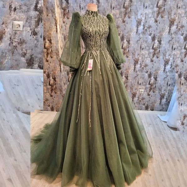 green luxury high neck evening dresses 2023 crystal beading sequins tull long sleeved a-line evening gowns vestidos de novia, Black;red
green luxury high neck evening dresses 2023 crystal beading sequins tull long sleeved a-line evening gowns vestidos de novia, Black;red