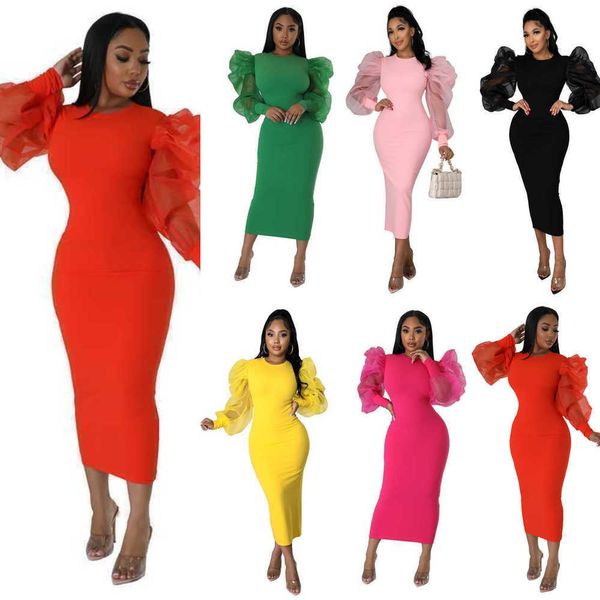 autumn winter designer bodycon dresses new fashion mesh bubble sleeves elegant slim fit party dress womens clothing, Black;gray
autumn winter designer bodycon dresses new fashion mesh bubble sleeves elegant slim fit party dress womens clothing, Black;gray