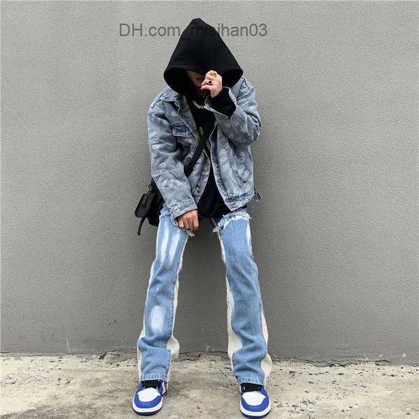 men's pants 2023 y2k patch work wash blue pocket shiny jeans men's clothing straight loose old denim trousers pantalones hombre z2, Black
men's pants 2023 y2k patch work wash blue pocket shiny jeans men's clothing straight loose old denim trousers pantalones hombre z2, Black