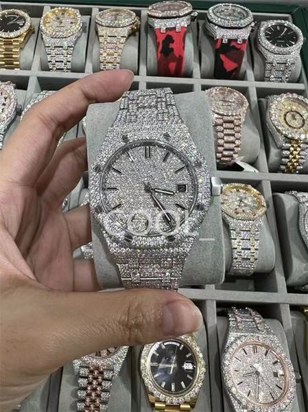 luxury mens watch for men designer movement watches diamond moissanite watch montre iced out watch automatic men's montre luxe mens lux, Slivery;brown
luxury mens watch for men designer movement watches diamond moissanite watch montre iced out watch automatic men's montre luxe mens lux, Slivery;brown