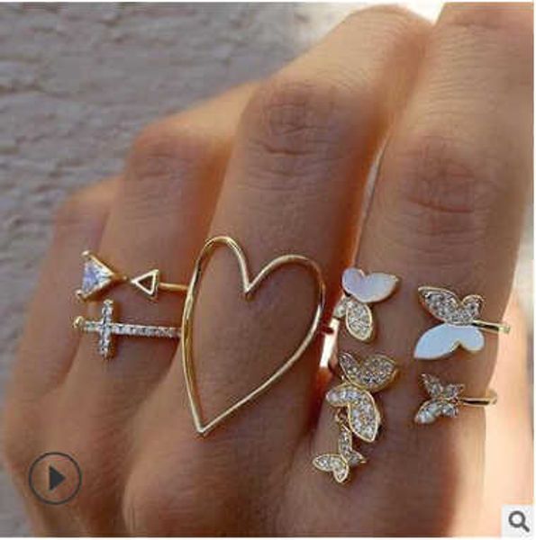 boho retro hollow heart butterfly ring set bohemia gold color moon imitation pearl chain geometric zircon shining women rings b8hq, Silver
boho retro hollow heart butterfly ring set bohemia gold color moon imitation pearl chain geometric zircon shining women rings b8hq, Silver