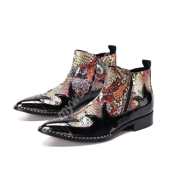 100% brand new men's boots pointed toe black print genuine leather ankle boots men zip runway, party botas hombre,38-46
100% brand new men's boots pointed toe black print genuine leather ankle boots men zip runway, party botas hombre,38-46