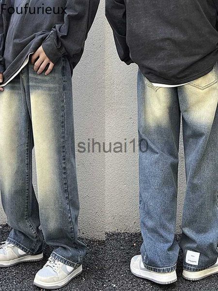 men's jeans foufurieux baggy jeans men fashion retro casual wide-leg jeans men streetwear loose hip hop straight denim pants mens trous, Blue
men's jeans foufurieux baggy jeans men fashion retro casual wide-leg jeans men streetwear loose hip hop straight denim pants mens trous, Blue