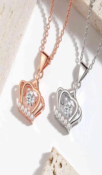 18k rose gold dancing pendant collarbone chain japane and korean version simple dign pulsating heart crown smart necklace3653114, Silver
18k rose gold dancing pendant collarbone chain japane and korean version simple dign pulsating heart crown smart necklace3653114, Silver
