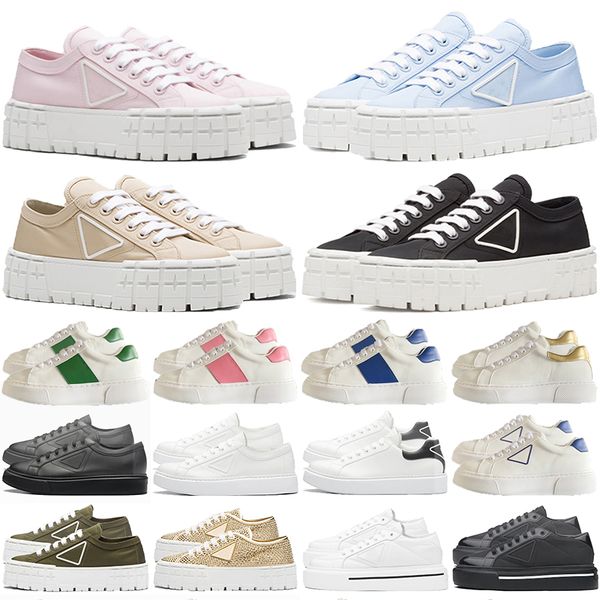 double wheel platform nylon gabardine sneakers womens for downtown glossy leather macro re-nylon recycled nylon and glossy leather casual sh, Black
double wheel platform nylon gabardine sneakers womens for downtown glossy leather macro re-nylon recycled nylon and glossy leather casual sh, Black