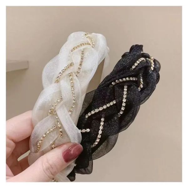 2023 new fried dough twists knitted hair band diamond light luxury hair band, Silver
2023 new fried dough twists knitted hair band diamond light luxury hair band, Silver