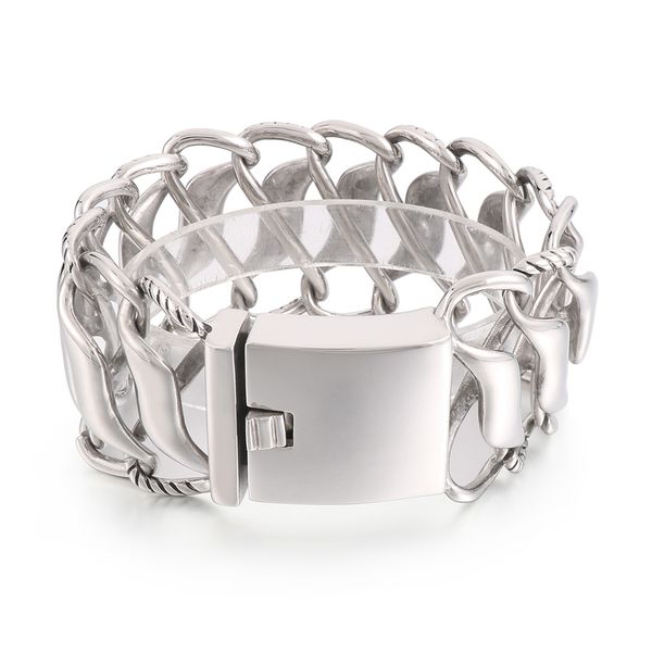 gothic trend simple large wide 42mm bracelet personality stainless steel twist link chain bracelets for mens xmas gifts 8.66inch heavy 176g, Black
gothic trend simple large wide 42mm bracelet personality stainless steel twist link chain bracelets for mens xmas gifts 8.66inch heavy 176g, Black
