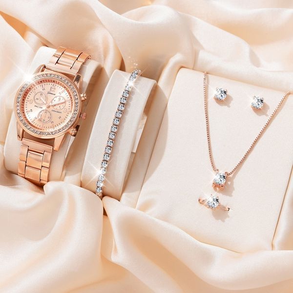 wristwatches 5pcs set luxury watch women ring necklace earrings fashion wristwatch female casual ladies watches bracelet set clock 230729, Slivery;brown
wristwatches 5pcs set luxury watch women ring necklace earrings fashion wristwatch female casual ladies watches bracelet set clock 230729, Slivery;brown