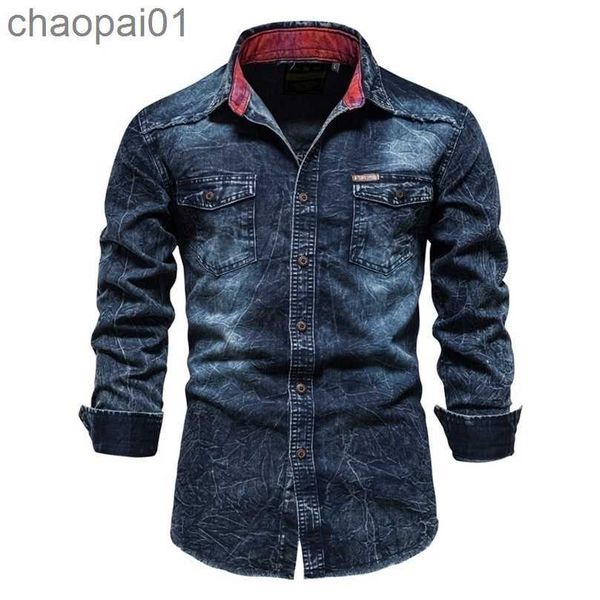 100% cotton aiopeson slim fit denim shirts men casual solid color long sleeve s jeans autumn fashion for 220401, White;black
100% cotton aiopeson slim fit denim shirts men casual solid color long sleeve s jeans autumn fashion for 220401, White;black