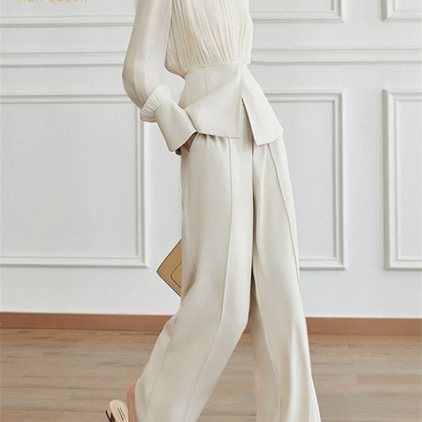 women's two piece pants h han queen autumn occupation 2-piece suits women elegant long sleeve simple wide leg pants korean ol casual se, White
women's two piece pants h han queen autumn occupation 2-piece suits women elegant long sleeve simple wide leg pants korean ol casual se, White