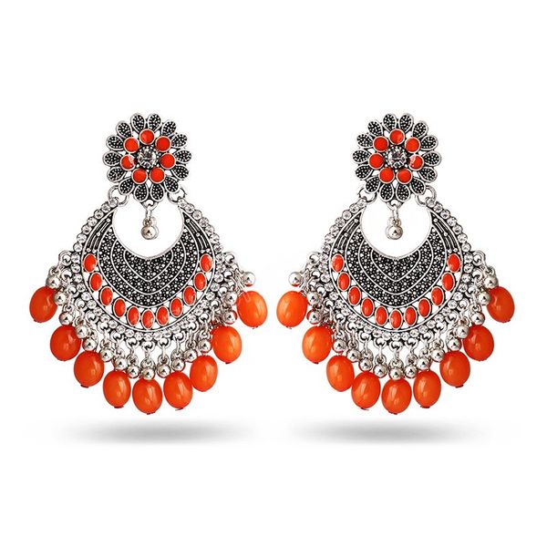 vintage orange acrylic crystal flower drop earrings for women ethnic bohemian statement earring indian party jewelry gift, Silver
vintage orange acrylic crystal flower drop earrings for women ethnic bohemian statement earring indian party jewelry gift, Silver