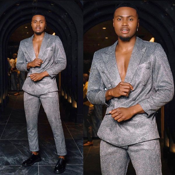 gray men wedding suits double breasted tuxedos peaked lapel coat evening party business fit male groom 2 pcs (jacket+pant), Black;gray
gray men wedding suits double breasted tuxedos peaked lapel coat evening party business fit male groom 2 pcs (jacket+pant), Black;gray