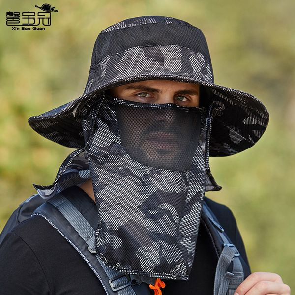 fashion designer jewelry men's fishing cap camouflage sunshade hat covers face outdoor in summer versatile sunshade baseball cap wholes, Blue;gray
fashion designer jewelry men's fishing cap camouflage sunshade hat covers face outdoor in summer versatile sunshade baseball cap wholes, Blue;gray