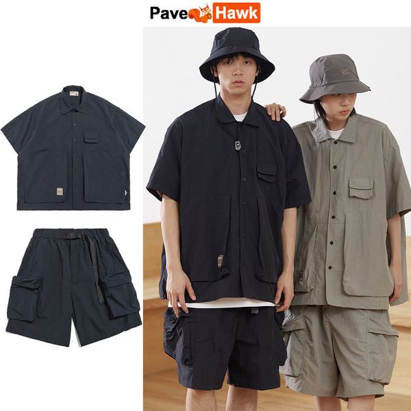 mens tracksuits summer outdoors set men multi pocket retro japanese solid shirts cargo shorts fashion half sleeve loose fishing 2pcs 230731, Gray
mens tracksuits summer outdoors set men multi pocket retro japanese solid shirts cargo shorts fashion half sleeve loose fishing 2pcs 230731, Gray