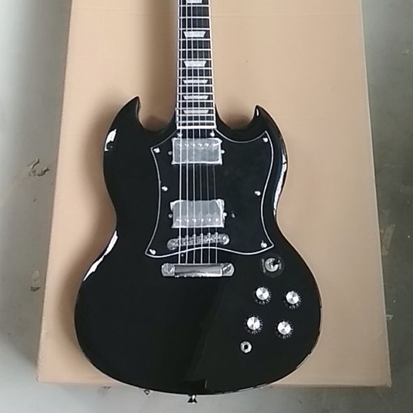 sg standard black 6-string solid mahogany electric guitar with rosewood fingerboard
sg standard black 6-string solid mahogany electric guitar with rosewood fingerboard