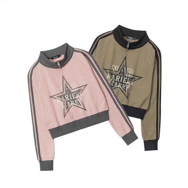 heyhenry pentagram pink american three bar sleeve cardigan stand collar sweater women's spring autumn coat top, Black
heyhenry pentagram pink american three bar sleeve cardigan stand collar sweater women's spring autumn coat top, Black