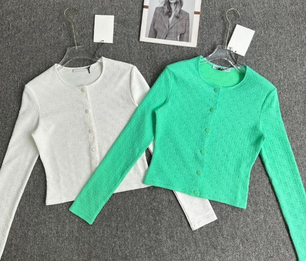 women's knits tees 152298 fashion classic trendy luxury design round neck texture letter jacquard knit cardigan women a2 230729, White
women's knits tees 152298 fashion classic trendy luxury design round neck texture letter jacquard knit cardigan women a2 230729, White