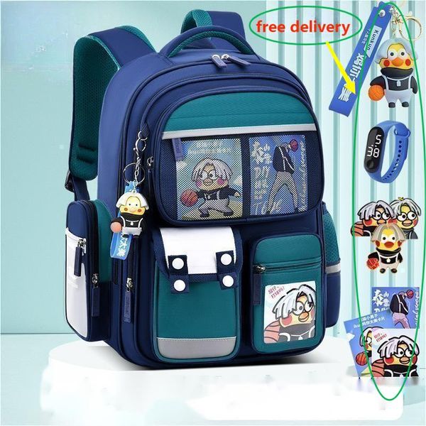 2023 new children's school bag for primary school boys and girls backbone protection shoulder bag hanging accessories watch stickers
2023 new children's school bag for primary school boys and girls backbone protection shoulder bag hanging accessories watch stickers