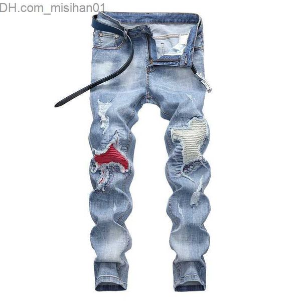 men's pants street denim jeans design retro wash light colored jeans men's trendy brand regular fit for all matching zippers trous, Black
men's pants street denim jeans design retro wash light colored jeans men's trendy brand regular fit for all matching zippers trous, Black