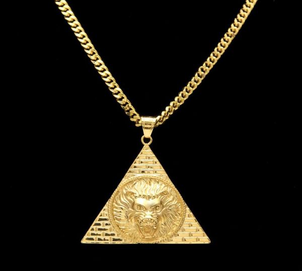 triangle egyptian pyramid with lion head pendants titanium steel gold color bling charm women men lucky hip hop chain7539992, Silver
triangle egyptian pyramid with lion head pendants titanium steel gold color bling charm women men lucky hip hop chain7539992, Silver