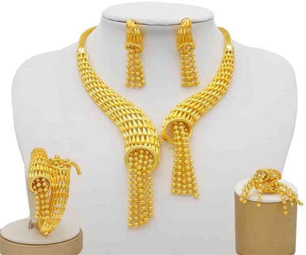 24k gold color jewelry sets for women bridal luxury necklace earrings bracelet ring set indian african wedding fine gifts 2107207570075, Silver
24k gold color jewelry sets for women bridal luxury necklace earrings bracelet ring set indian african wedding fine gifts 2107207570075, Silver