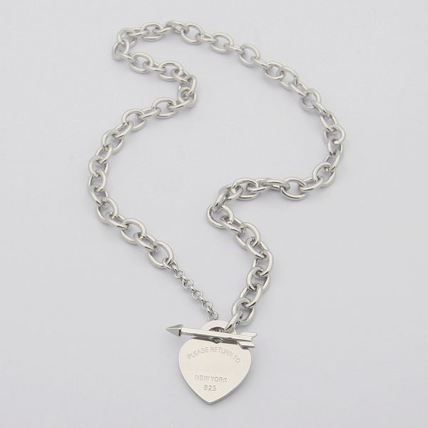 fashion stainless steel t-letter peach heart arrow buckle thick necklace, Silver
fashion stainless steel t-letter peach heart arrow buckle thick necklace, Silver