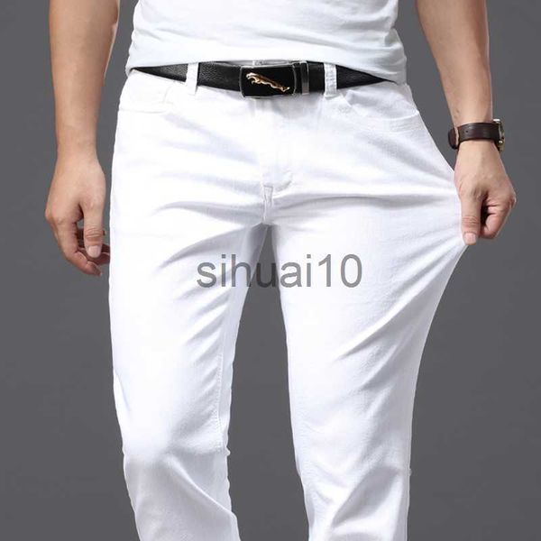 men's jeans brother wang men white jeans fashion casual classic style slim fit soft trousers male brand advanced stretch pants j230728, Blue
men's jeans brother wang men white jeans fashion casual classic style slim fit soft trousers male brand advanced stretch pants j230728, Blue