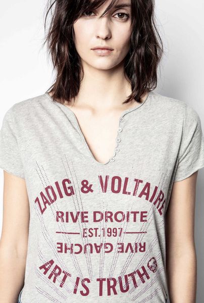 zadig voltaire designer t shirt women classic print drill u-neck pure cotton short sleeve t-shirt oversized polos, White
zadig voltaire designer t shirt women classic print drill u-neck pure cotton short sleeve t-shirt oversized polos, White