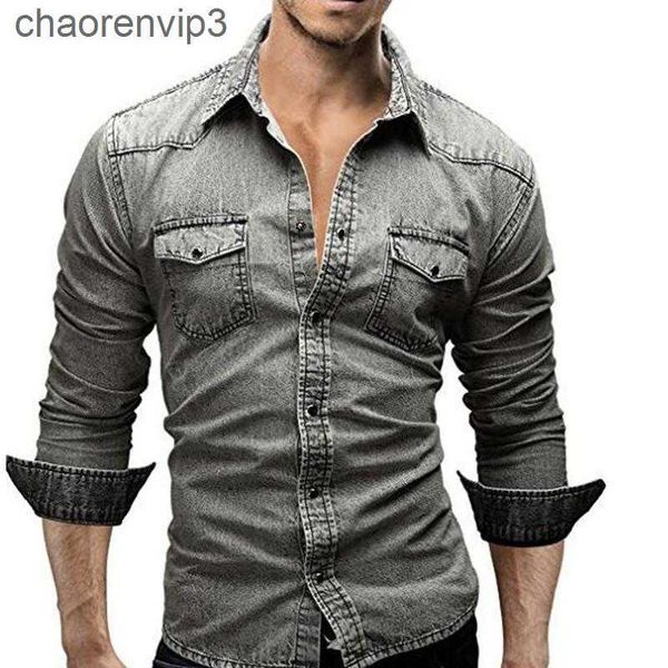 two pocket european&american shirts mens long-sleeved denim cowboy vintage slim fit button up male clothing, White;black
two pocket european&american shirts mens long-sleeved denim cowboy vintage slim fit button up male clothing, White;black
