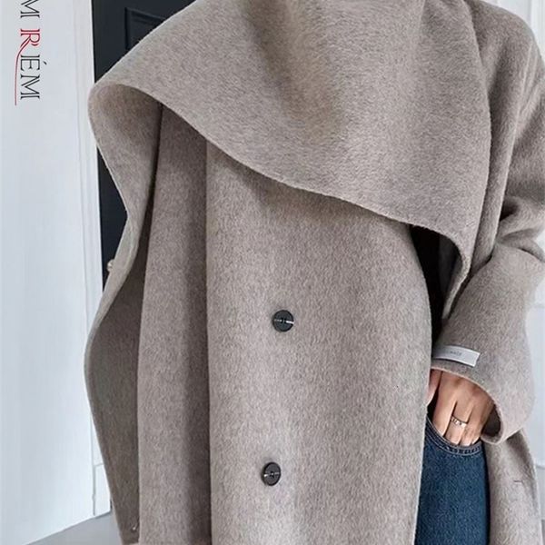 women blends lanmrem 2023 spring and winter shawl scarf collar double breasted solid color double sided woolen belt coats 2r4921 230729, Black
women blends lanmrem 2023 spring and winter shawl scarf collar double breasted solid color double sided woolen belt coats 2r4921 230729, Black