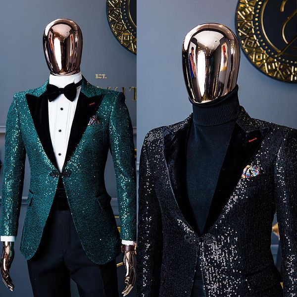 luxury men wedding blazer sequins designer coat peaked lapel for male only jacket prom custom made, Black;gray
luxury men wedding blazer sequins designer coat peaked lapel for male only jacket prom custom made, Black;gray