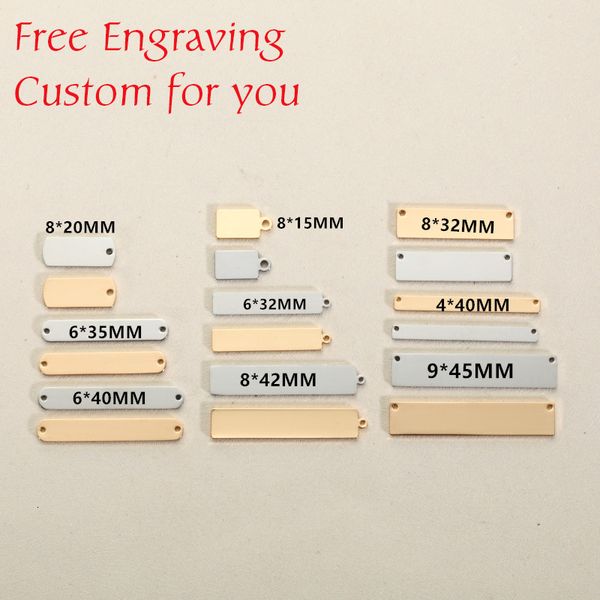 charms mylongingcharm laser engrave 30pcs stainless steel rectangle bar connector custom or design rectangle necklace pendant 230729, Bronze;silver
charms mylongingcharm laser engrave 30pcs stainless steel rectangle bar connector custom or design rectangle necklace pendant 230729, Bronze;silver