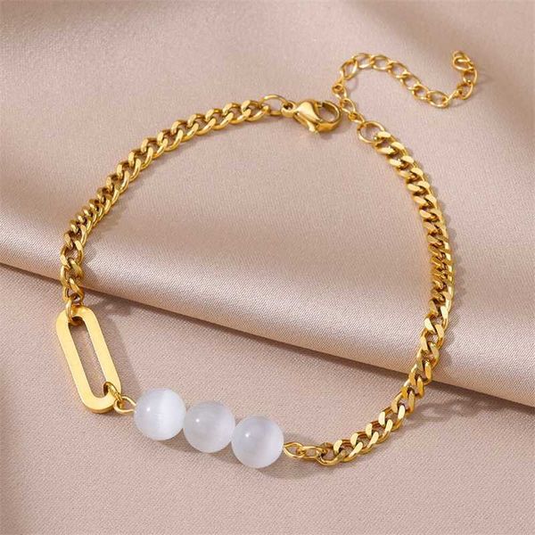 white opal stone anklets for women gold color cuban chain stainless steel anklet summer jewelry beach accessories 230719, Red;blue
white opal stone anklets for women gold color cuban chain stainless steel anklet summer jewelry beach accessories 230719, Red;blue