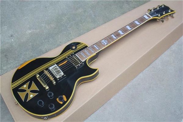 custom old james hetfield metal iron cross sw electric guitar classic relic black & yellow gold hardware black pickguard
custom old james hetfield metal iron cross sw electric guitar classic relic black & yellow gold hardware black pickguard