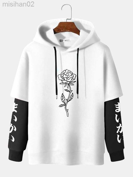 men's hoodies sweatshirts charmkpr fashion 2023 men rose printing pattern long sleeve sweatshirts casual drawstring fake two-piece hoo, Black
men's hoodies sweatshirts charmkpr fashion 2023 men rose printing pattern long sleeve sweatshirts casual drawstring fake two-piece hoo, Black