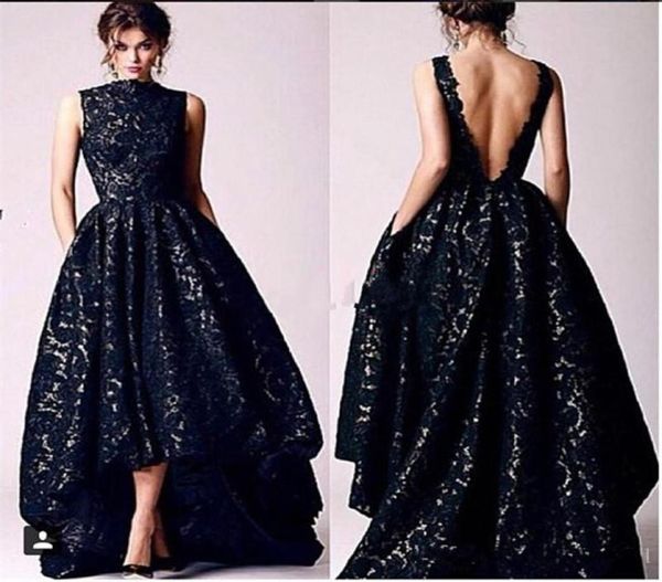 vintage black lace hi lo evening dresses a line cap sleeve backless formal party prom gowns custom made robe7919805, Black;red
vintage black lace hi lo evening dresses a line cap sleeve backless formal party prom gowns custom made robe7919805, Black;red