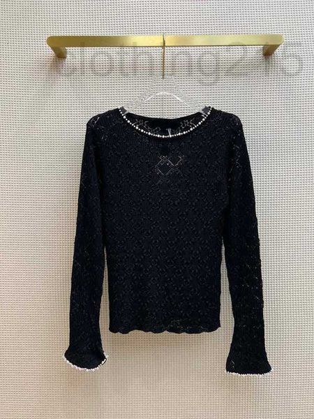 women's knits & tees designer autumn/winter casual versatile micro transparent pearl diamond pattern knitted round neck pullover bottom, White
women's knits & tees designer autumn/winter casual versatile micro transparent pearl diamond pattern knitted round neck pullover bottom, White